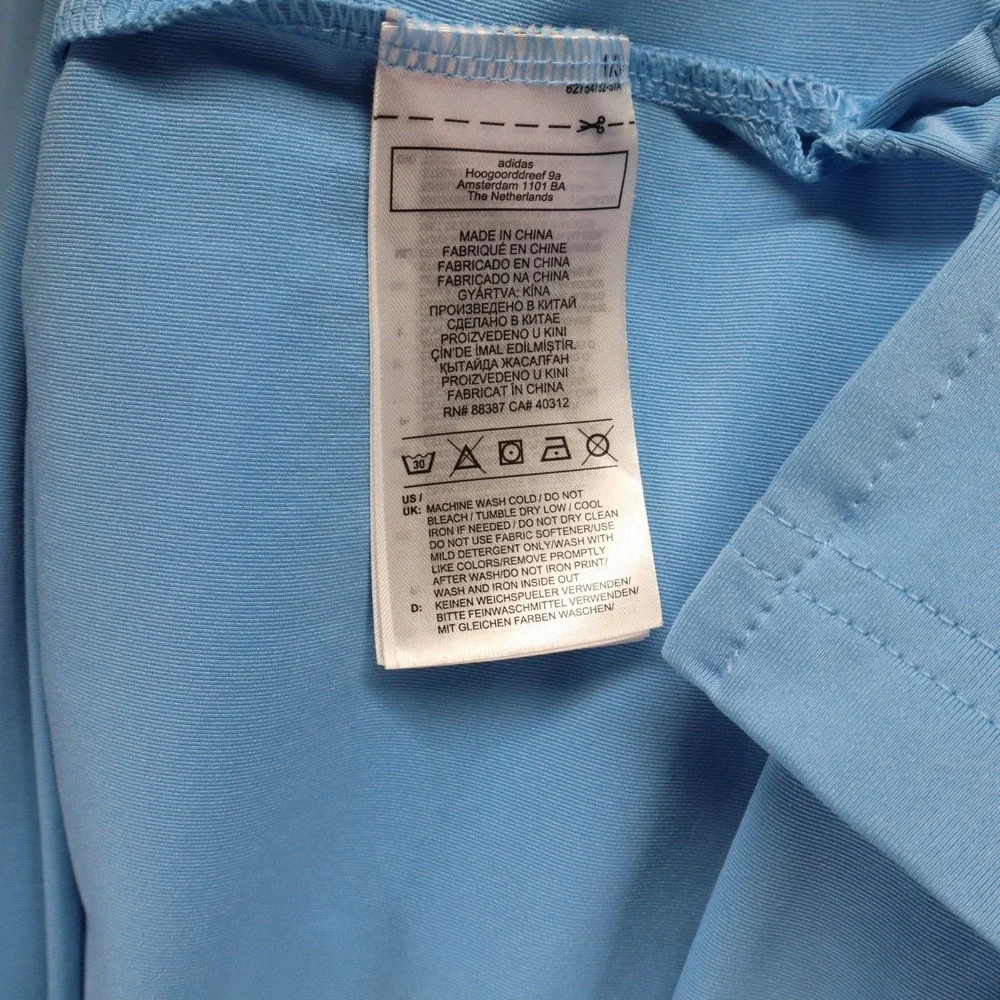 Adidas Polo Shirt Mens 2XL XXL Performance Golf Blue Short Sleeve Lakeway Cup‎